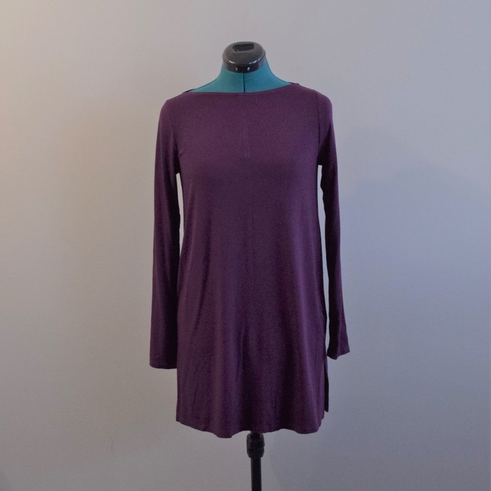MOVING SALE- Deep Purple Burgundy Wine Long Sleeve Tunic Shirt